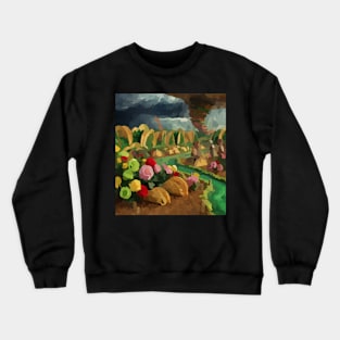 watercolor taco garden with taco tornado Crewneck Sweatshirt